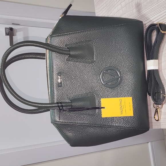 VALENTINO BY MARIO VALENTINO MINIMI DOLLARO Pebbled BAG Dark Green Color - Picture 4 of 8